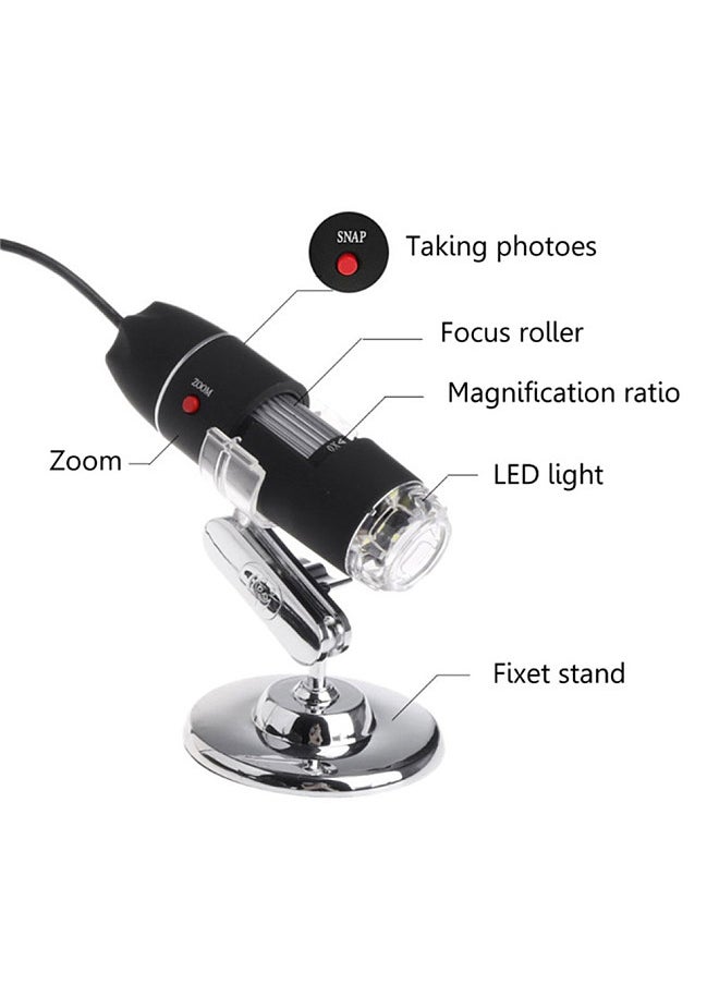 مجهر رقمي 1600X مكبر محمول بشاحن USB وكاميرا منظار داخلي 8 مصابيح LED متوافق مع الهواتف الذكية التي تعمل بنظام Android وIOS وخفيف الوزن وقابل للحمل