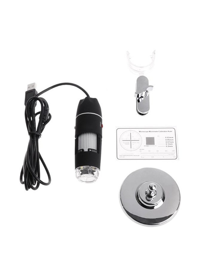 مجهر رقمي 1600X مكبر محمول بشاحن USB وكاميرا منظار داخلي 8 مصابيح LED متوافق مع الهواتف الذكية التي تعمل بنظام Android وIOS وخفيف الوزن وقابل للحمل