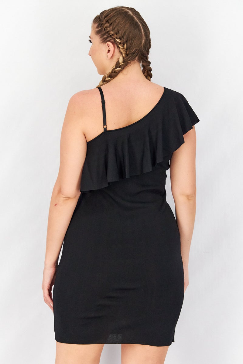 TWINSET Women Plain Bodycon Casual Dress, Black  - Image 3