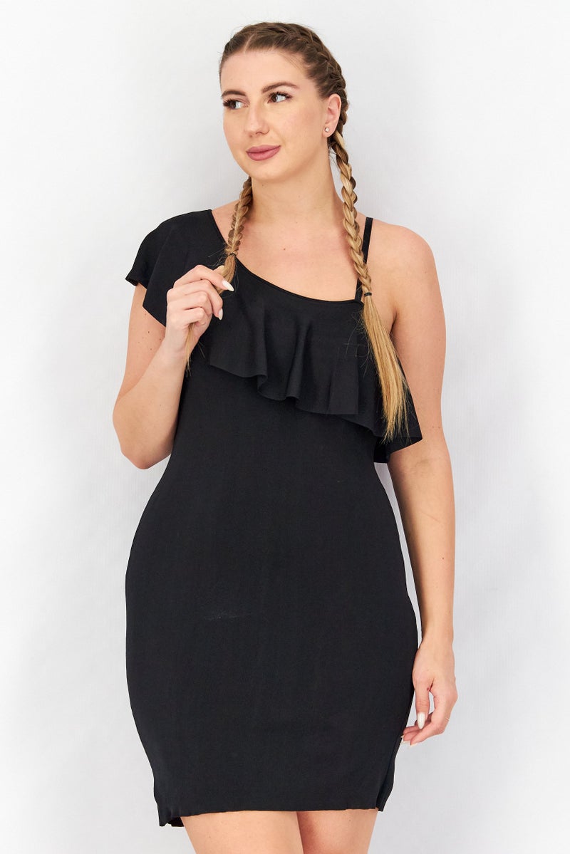 TWINSET Women Plain Bodycon Casual Dress, Black  - Image 1