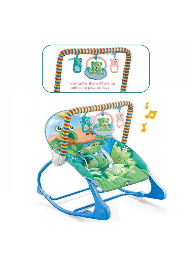 Generic - Portable Baby Bouncer Soothing Vibrating Infant Seat Baby Rocking Chair for Max. 18kg/40lbs Babies with Music Hanging Toys Bed Net - Image 1