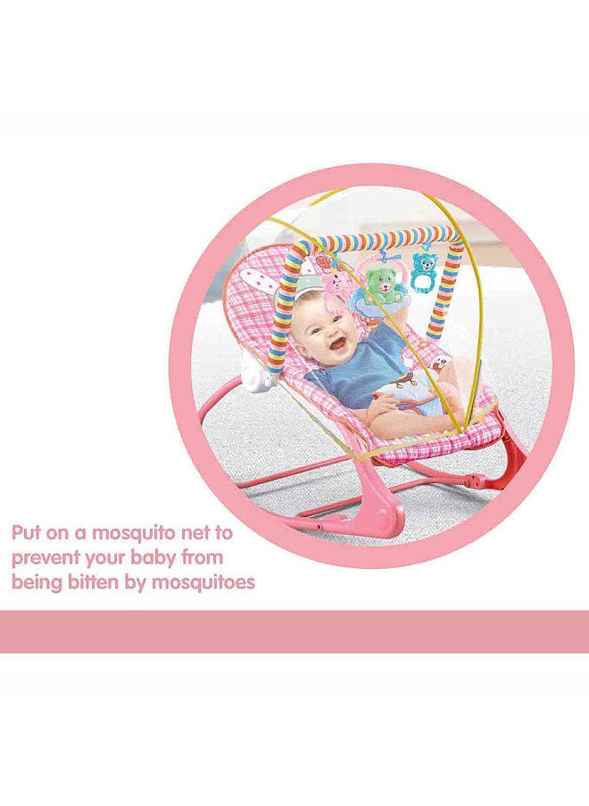 Generic - Portable Baby Bouncer Soothing Vibrating Infant Seat Baby Rocking Chair for Max. 18kg/40lbs Babies with Music Hanging Toys Bed Net - Image 1