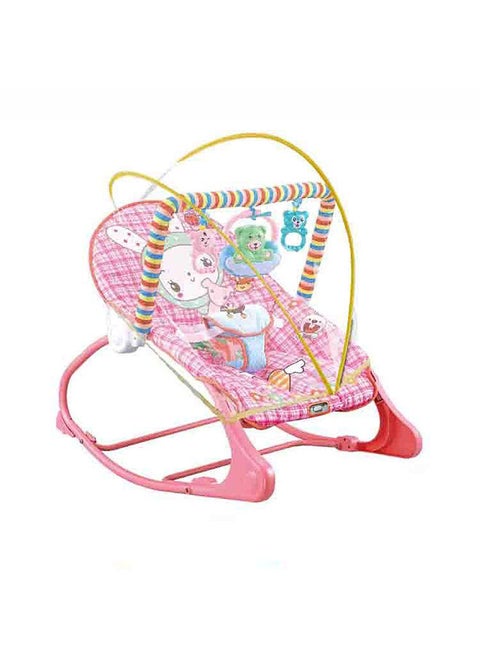 Portable Baby Bouncer Soothing Vibrating Infant Seat Baby Rocking Chair for Max. 18kg/40lbs Babies with Music Hanging Toys Bed Net