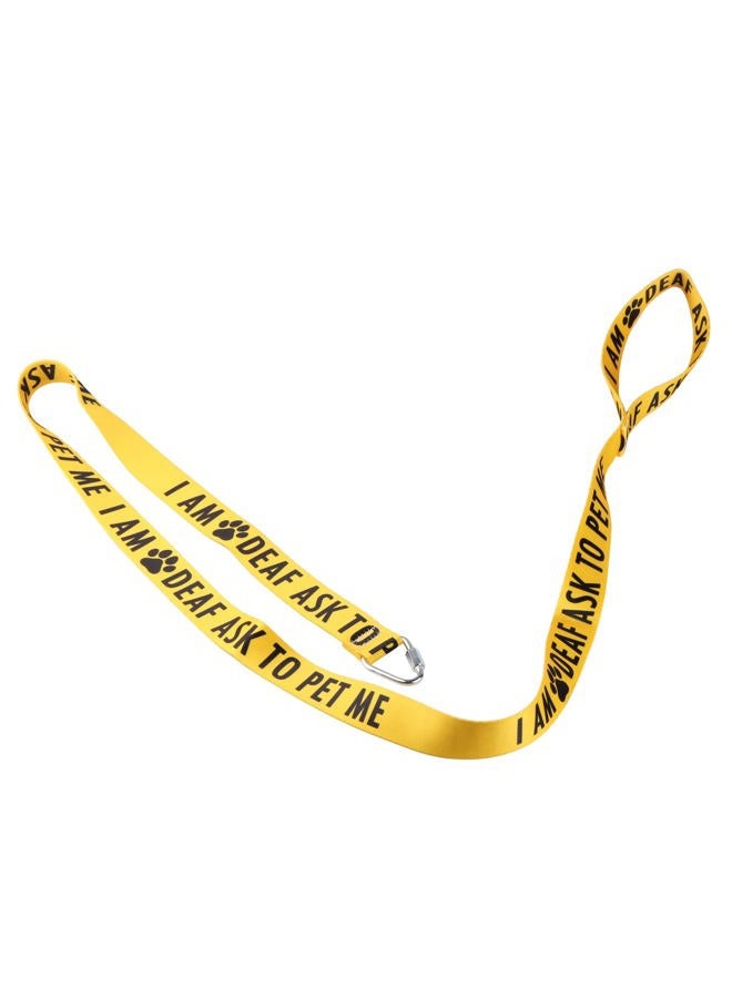 BLUPARK Funny Dog Leash Sleeve 'I Am Deaf Ask to Pet Me' - Dog & Cat (Yellow, 59 inches) - Image 4