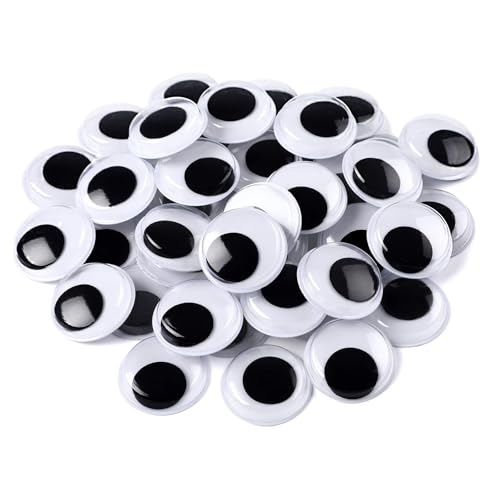 FEBSNOW 200 Pieces Wiggle Eyes Self Adhesive Black White Googly Eyes for DIY Crafts Decoration (30mm) - Image 1