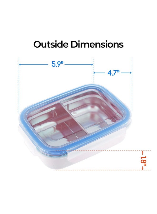 Innobaby Keepin' Fresh Stainless Steel Divided Bento Snack Box with Lid for Kids and Toddlers BPA Free, 11 oz., Blue - Image 4