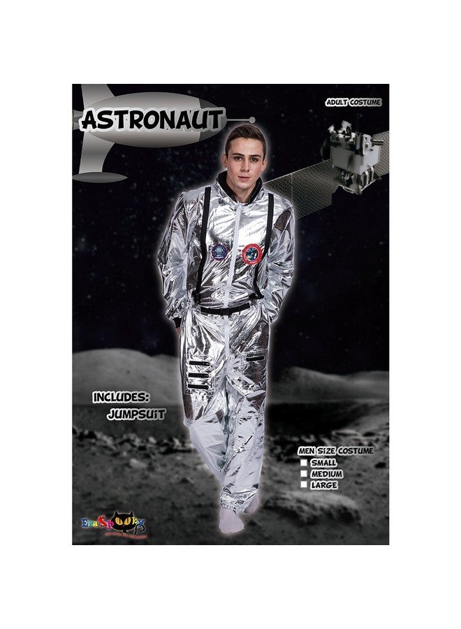EraSpooky Men's Astronaut Spaceman Costume(Silver, Small) - Image 2