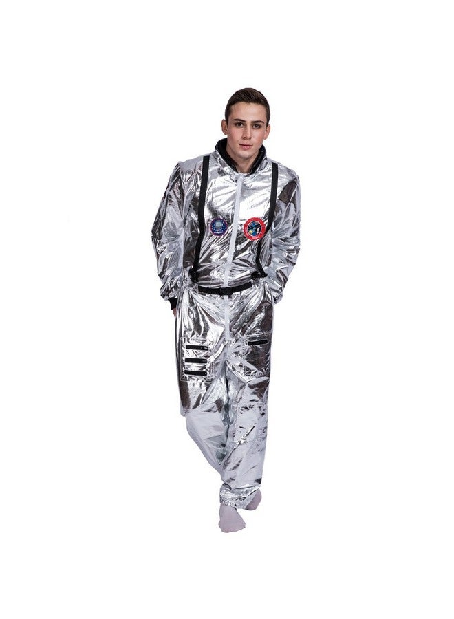EraSpooky Men's Astronaut Spaceman Costume(Silver, Small) - Image 1