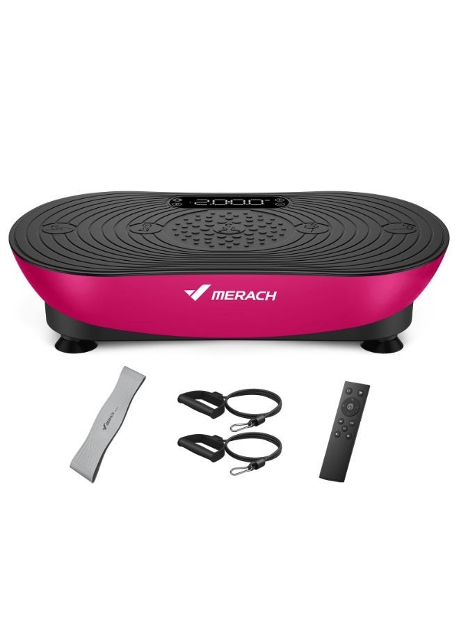 MERACH Vibration Plate Exercise Machine, Vibrating Platform for Lymphatic Drainage Weight Loss Muscle Activation, Full Body Home Exercise Equipment with LED Touch Screen Bluetooth Pull Cord - Image 1