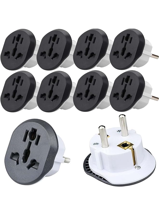 promass 5 Pcs Uk to Eu Plug Adapter, 3Pin to 2Pin Electric Switch, 16A 250V EU Converter Universal EU Plug AU US UK CN to EU Adapter European Travel Switch Socket - Image 1
