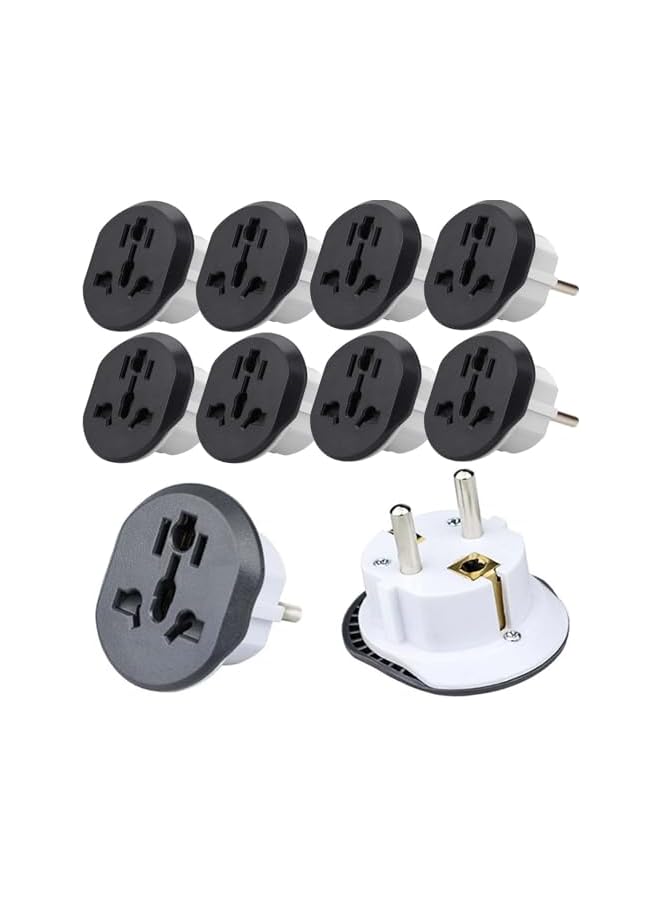 promass 5 Pcs Uk to Eu Plug Adapter, 3Pin to 2Pin Electric Switch, 16A 250V EU Converter Universal EU Plug AU US UK CN to EU Adapter European Travel Switch Socket - Image 2