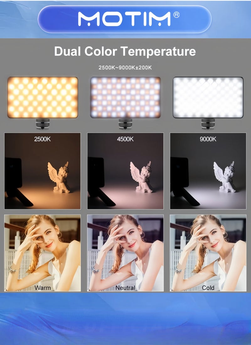 Motim LED Video Light W140 RGB Video Lights Portable Selfie Light for Camera Full Color 2500-9900K & 140 Bright Beads with OLED Display & 3100mAh Rechargeable CRI 95+  - Image 3