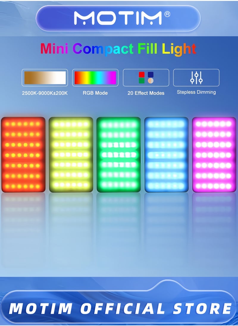 Motim - LED Video Light W140 RGB Video Lights Portable Selfie Light for Camera Full Color 2500-9900K & 140 Bright Beads with OLED Display & 3100mAh Rechargeable CRI 95+ - Image 1