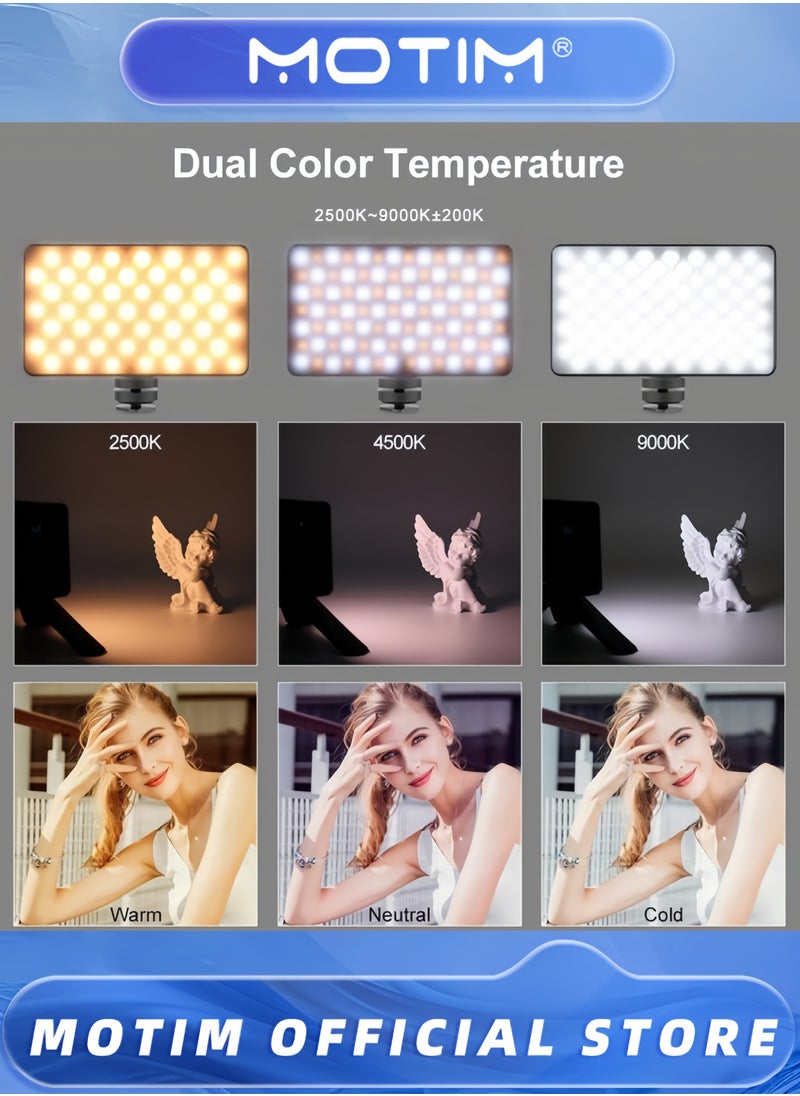 Motim - LED Video Light W140 RGB Video Lights Portable Selfie Light for Camera Full Color 2500-9900K & 140 Bright Beads with OLED Display & 3100mAh Rechargeable CRI 95+ - Image 1