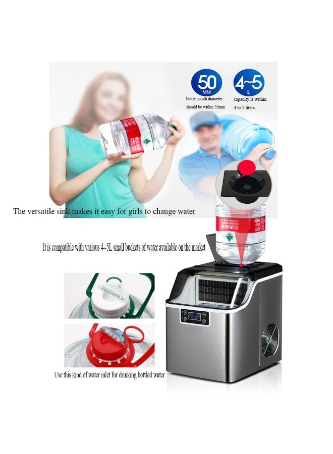 Cool Baby Portable Ice Maker Machine, 30kg/24h, Square Ice, Stainless Steel - Image 5