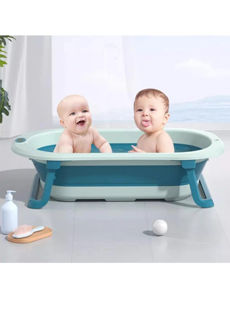 رينوفو حوض استحمام للأطفال قابل للطي، حوض استحمام محمول للسفر للأطفال حديثي الولادة والرضع والأطفال الصغار مع أرجل مضادة للانزلاق ومضادة للانزلاق مقاس 80 × 50 سم أخضر داكن - Image 2