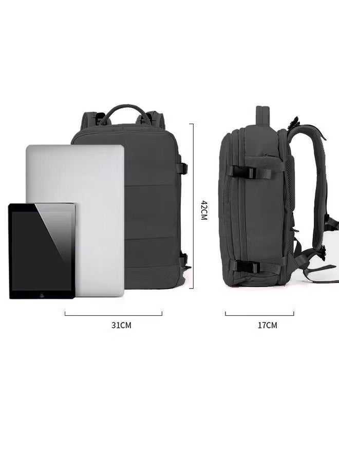 فينوين حقيبة ظهر للسفر تناسب الكمبيوتر المحمول مقاس 17 بوصة، حقيبة ظهر مزودة بشاحن USB للرجال، حقيبة ظهر كبيرة جدًا للحمل، حقيبة كتب جامعية للعمل والمدرسة والسفر، حقيبة سفر مقاومة للماء وحقيبة ظهر نهارية للأعمال - Image 2