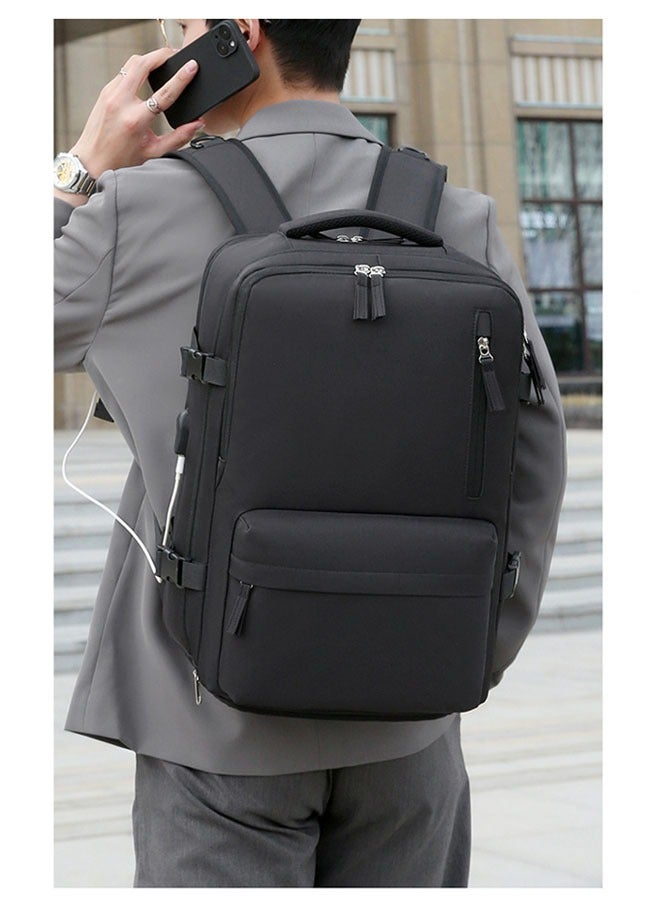 فينوين حقيبة ظهر للسفر تناسب الكمبيوتر المحمول مقاس 17 بوصة، حقيبة ظهر مزودة بشاحن USB للرجال، حقيبة ظهر كبيرة جدًا للحمل، حقيبة كتب جامعية للعمل والمدرسة والسفر، حقيبة سفر مقاومة للماء وحقيبة ظهر نهارية للأعمال - Image 5