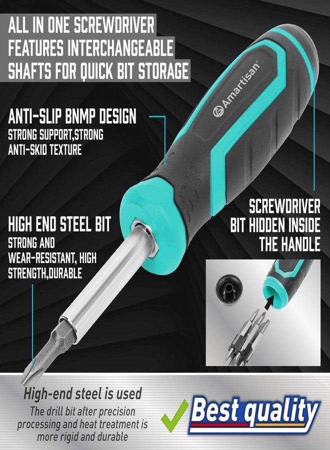 Amartisan 18-in-1 Multi-bit Screwdriver Set Tool All in One, Portable Multi-Purpose Screwdriver, Slotted/Philips/Pozi/Torx/Square,Nut Driver - Image 3