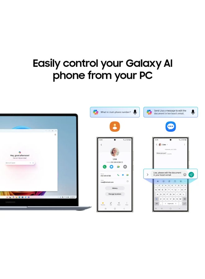 Samsung Galaxy Book4 Edge Copilot+ PC 16 Inch AMOLED Touch-Screen Laptop, Qualcomm Snapdragon X Elite Processor/16GB RAM/512GB SSD/Qualcomm Adreno Integrated Graphics/Windows 11 Home (International Version) English Sapphire Blue - Image 3