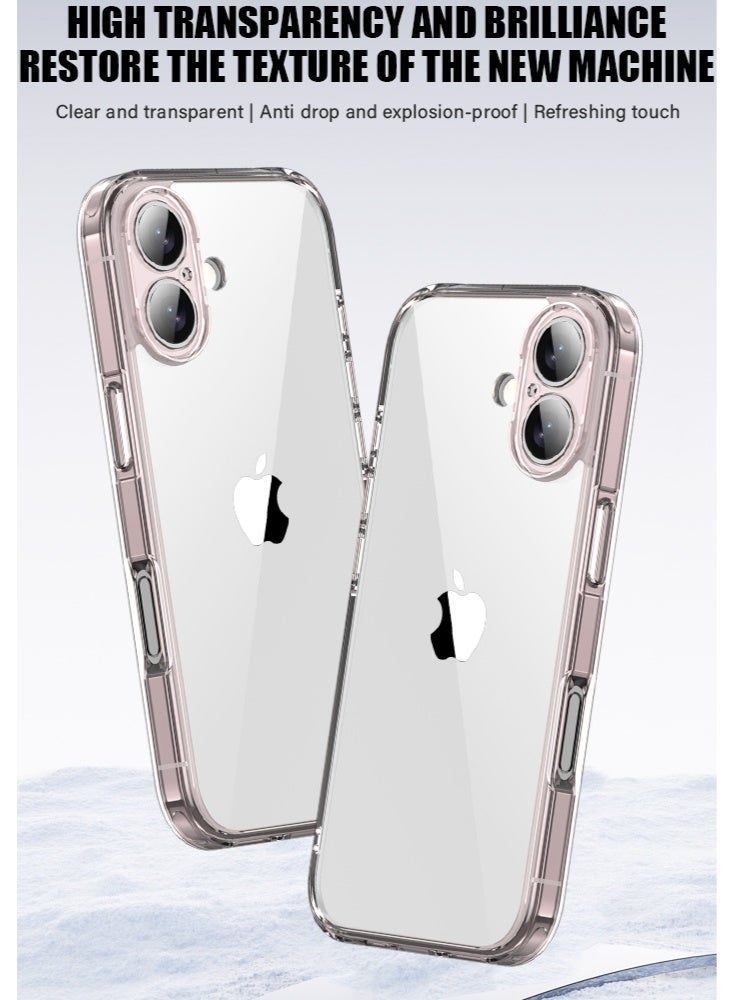 IPhone 17 Case-Transparent, Crystal Clear with 4 Corner Airbags & Raised Camera Guard, Anti-Yellowing & Military-Grade Shockproof，pink ﻿ - Image 1