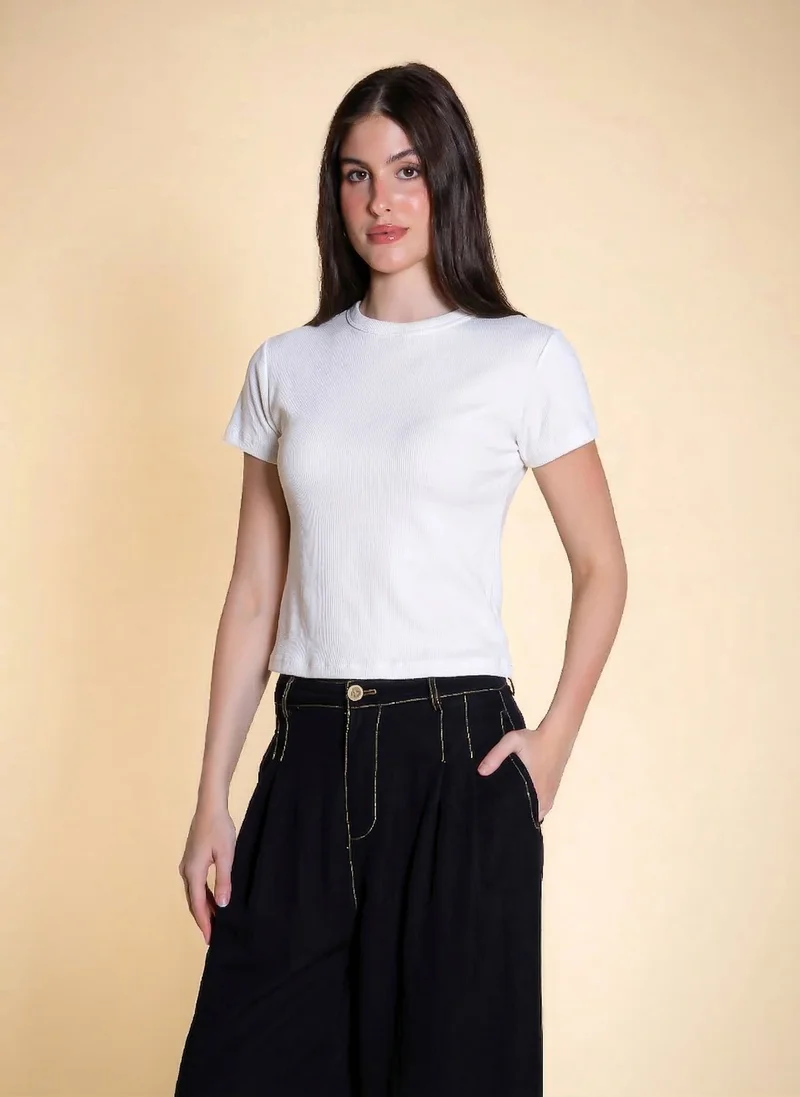 شايبس RIBBED SHORT SLEEVE T-SHIRT