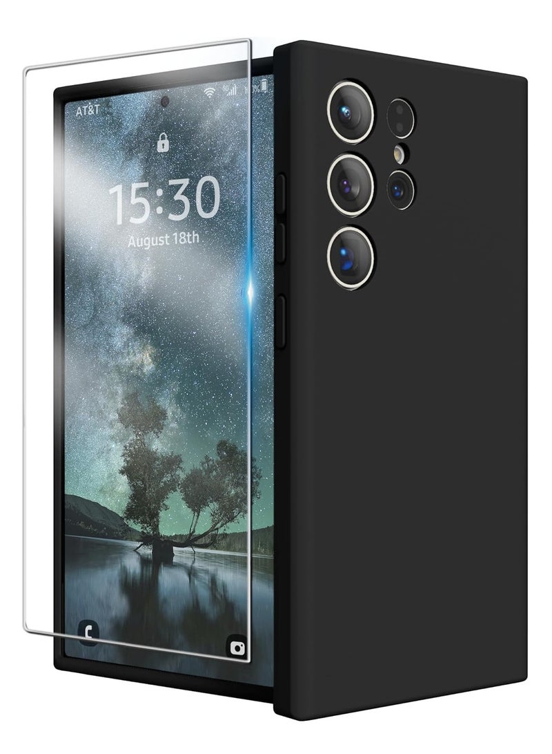 BORTONY Samsung S24 Ultra Case Silicone Case with Galaxy S24 Ultra Screen Protector Slim Fit Camera Protection Shockproof Phone Case Cover for Galaxy S24 Ultra 6.8 inch - Image 1