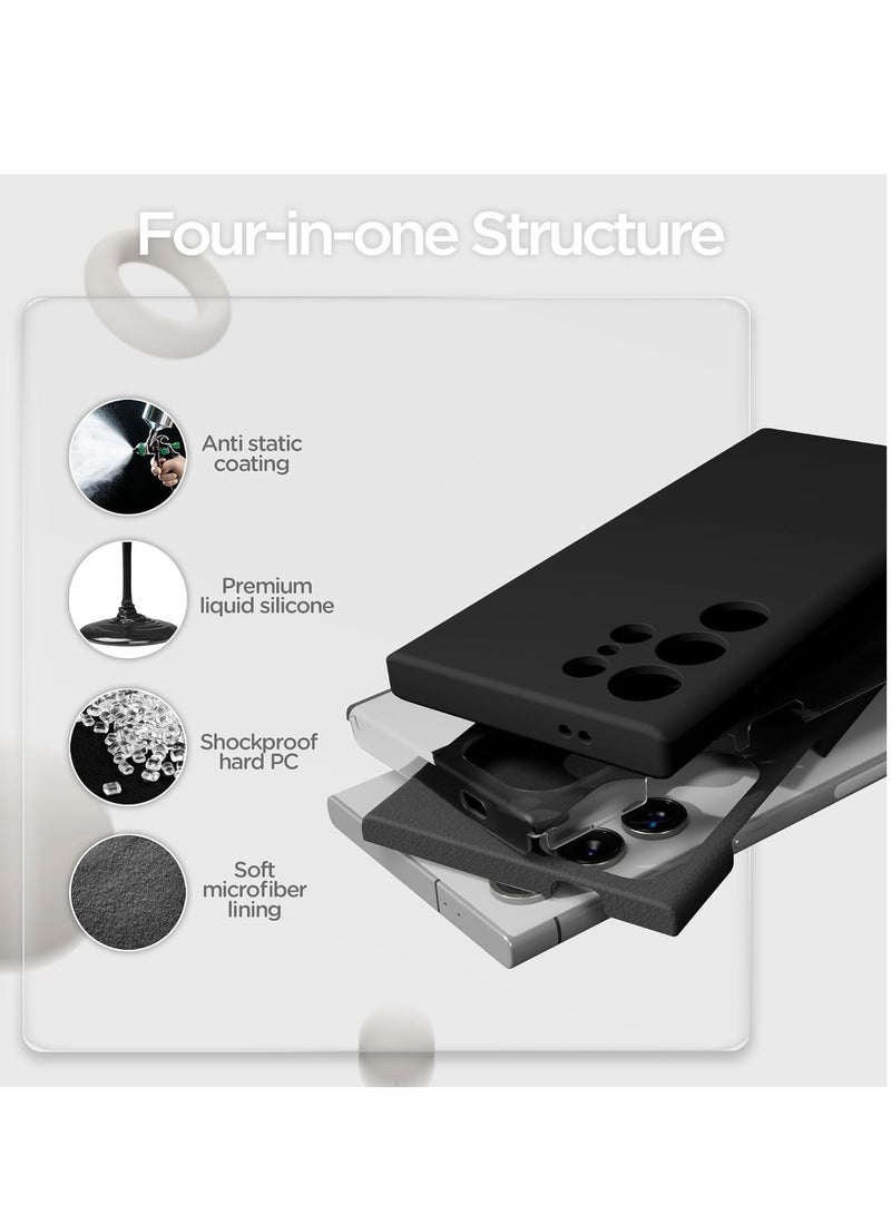 BORTONY Samsung S24 Ultra Case Silicone Case with Galaxy S24 Ultra Screen Protector Slim Fit Camera Protection Shockproof Phone Case Cover for Galaxy S24 Ultra 6.8 inch - Image 5