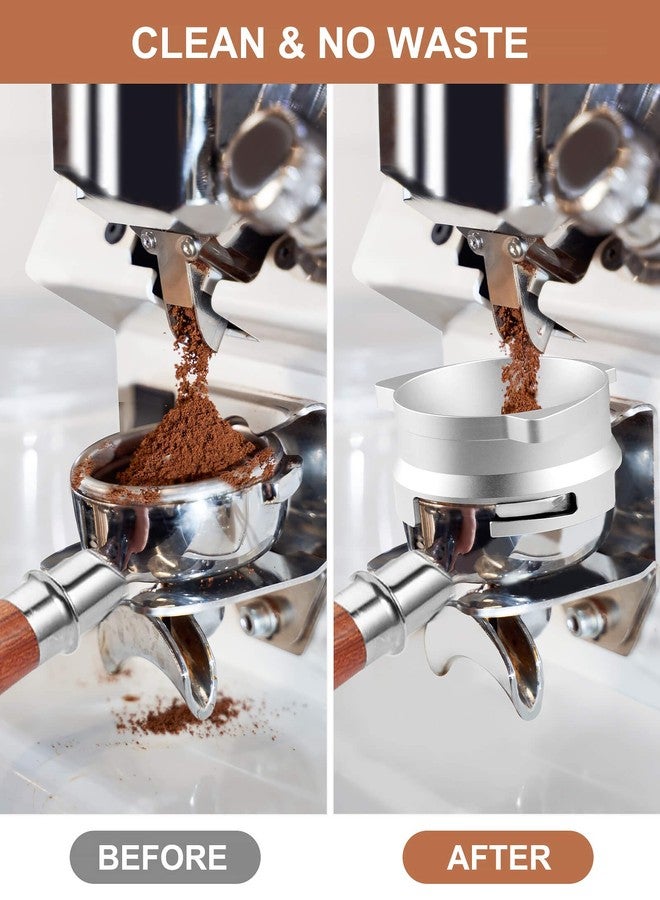 Vomika 54mm Coffee Dosing Funnel, Hands-Free Aluminum Dosing Ring & 53.5mm Stainless Steel Puck Screen, Espresso Accessories suitable for 54mm Breville Barista Portafilters, with Grinding Trigger - Image 5