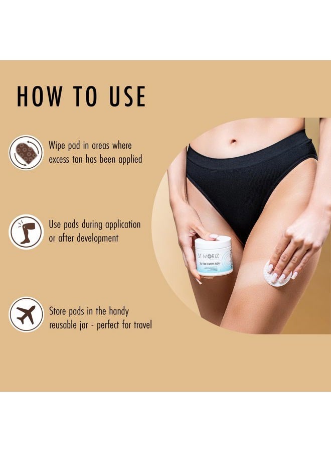 St. Moriz St Moriz Professional Self Tan Remover Pads - Removes Self Tanner Instantly - Fix Tanning Mistakes - Rapid Self Tan Eraser - Gentle on Skin - Dermatologically Tested - Vegan - 60 Pads - Image 5