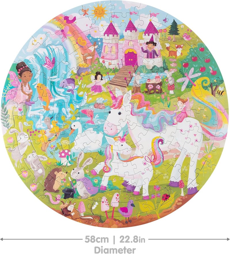 Boppi Unicorn Jigsaw Puzzles for Kids Ages 5 to 8 150 Pieces Round Unicorn Puzzle Princess Puzzle with Fairies and Animals Made from 100% Recycled Cardboard - Image 4