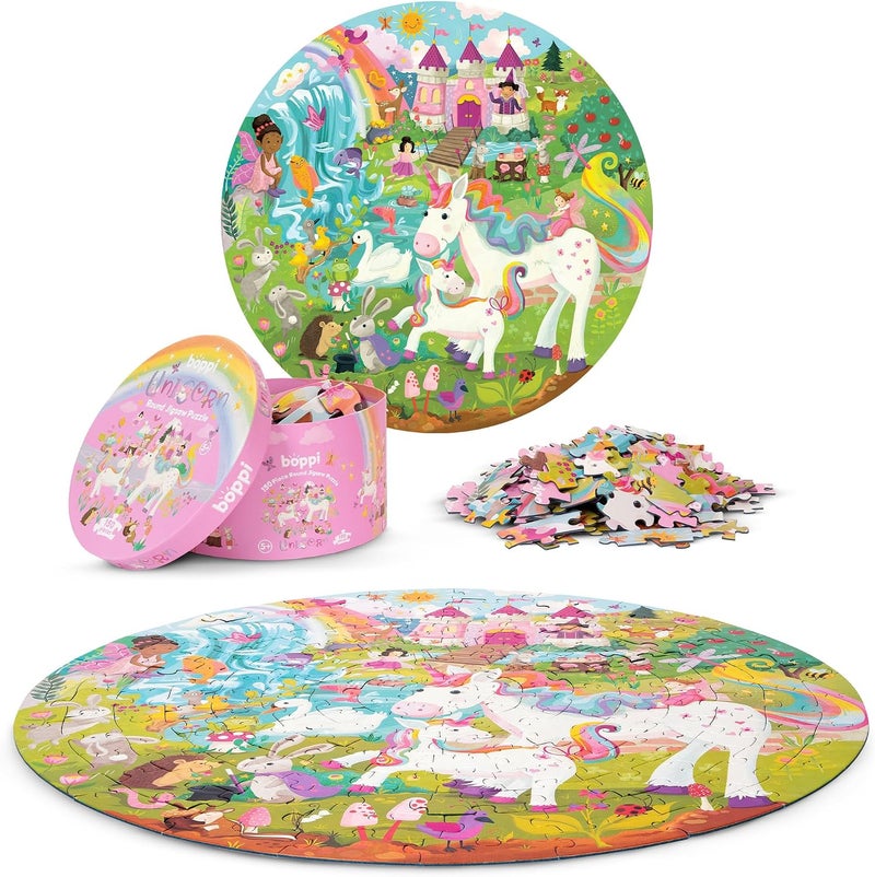 Boppi Unicorn Jigsaw Puzzles for Kids Ages 5 to 8 150 Pieces Round Unicorn Puzzle Princess Puzzle with Fairies and Animals Made from 100% Recycled Cardboard - Image 3