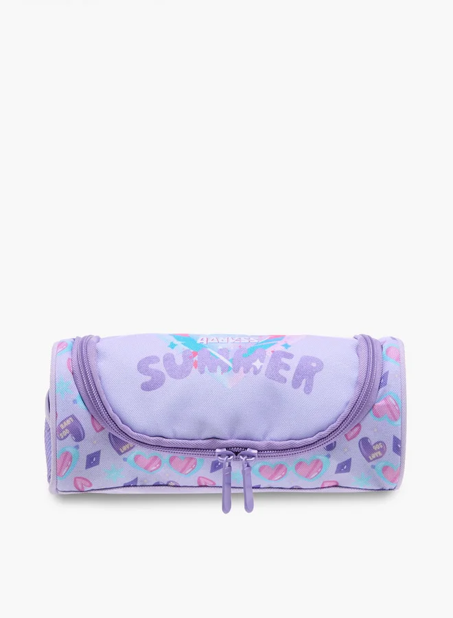 فلورا بيلا من شو إكسبرس حافظة أقلام بطبعة قلب مع سحاب إغلاق