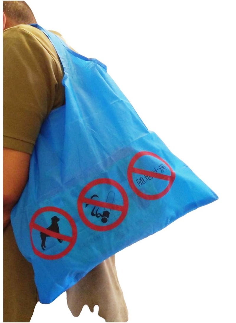 Generic Reusable Foldable Grocery Bags Blue  - Image 4