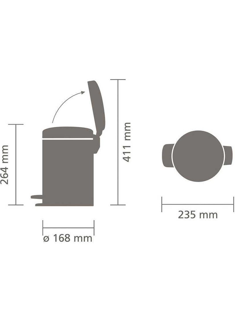 brabantia Trash Can 3 lt Newicon White  - Image 3