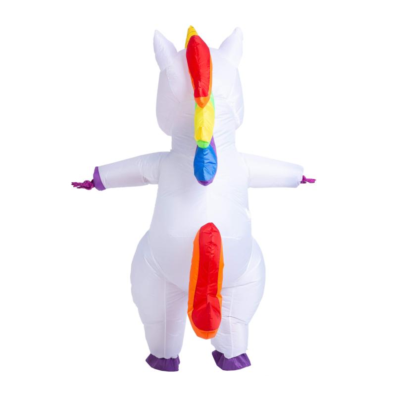 Inflatable Unicorn Costume: 100% Fire Polyester Deluxe Full Body Suit - One Size Fits All With Built-In Pocket for Battery Storage Air Pump Included for Halloween Party Cosplay Holiday Theme Activitie - Image 5