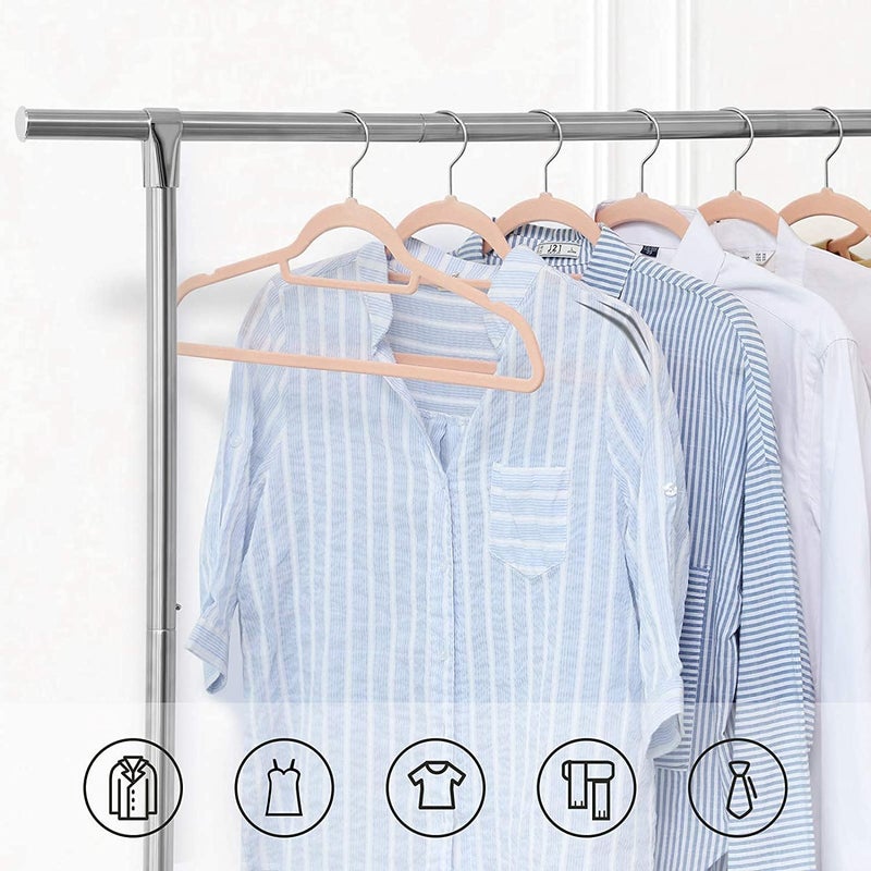 Red Dot Gift® 20-Pack Rose-Pink Non-Slip Velvet Hangers & 360 Degree Rotatable Hook - Durable & Slim - Non Slip Hangers for Coat Hangers - Pant Hangers… (Rose/Blush Pink, 20 pack) - Image 3