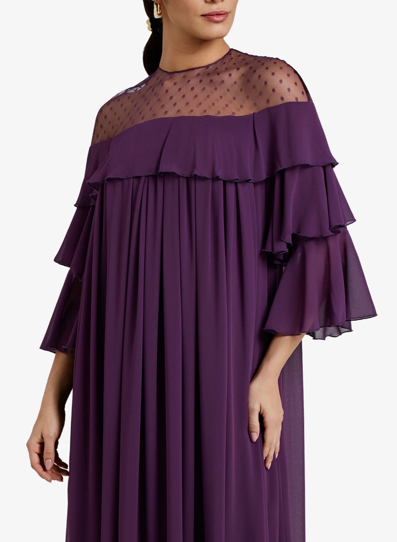 CHASE Ruffle Detailed Midi Dress - Image 3