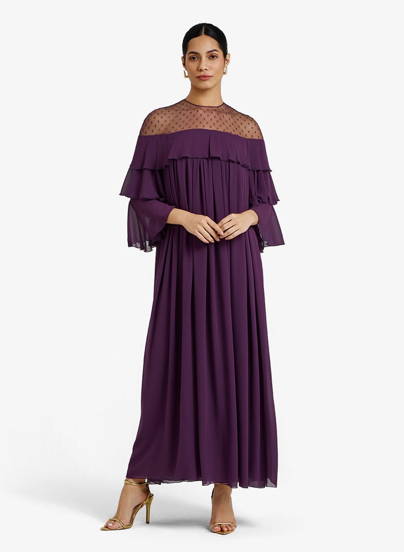 CHASE Ruffle Detailed Midi Dress - Image 1