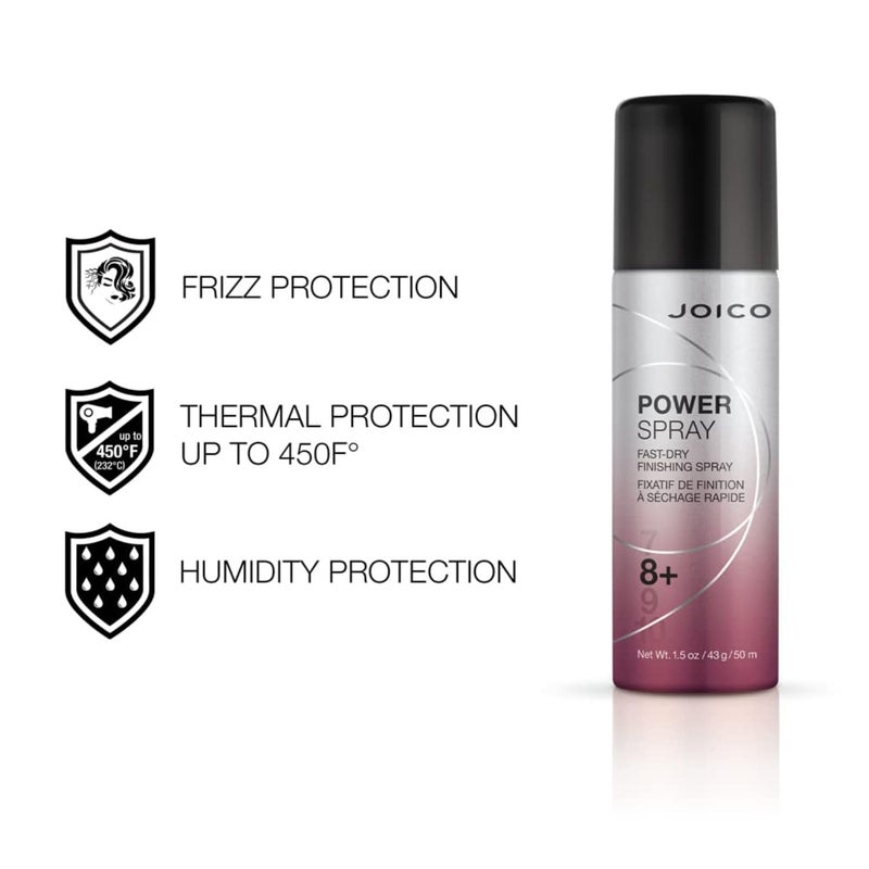 JOICO Power Spray Fast-Dry Finishing Spray | For Most Hair Types | Protect Against Heat & Humidity | Protect Against Pollution & Harmful UV | Paraben & Sulfate Free | 72 Hour Hold | 1.5 Fl Oz - Image 3