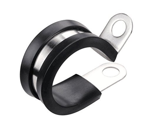 LOKMAN 20 Pack 516 Inch Stainless Steel Cable Clamp Rubber Cushioned Insulated Metal Clamp Tube Holder for Tube Pipe or Wire Cord Installation