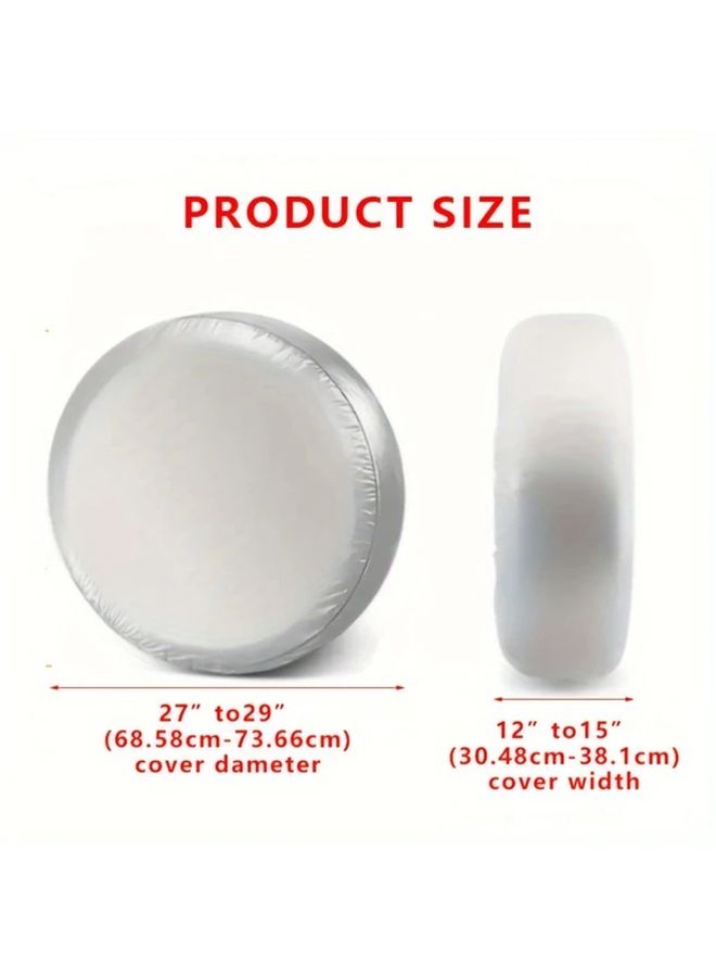 4 Pack Polyester Tire Covers Waterproof Wheel Protectors UV Rain Snow Protection Silver - Image 2