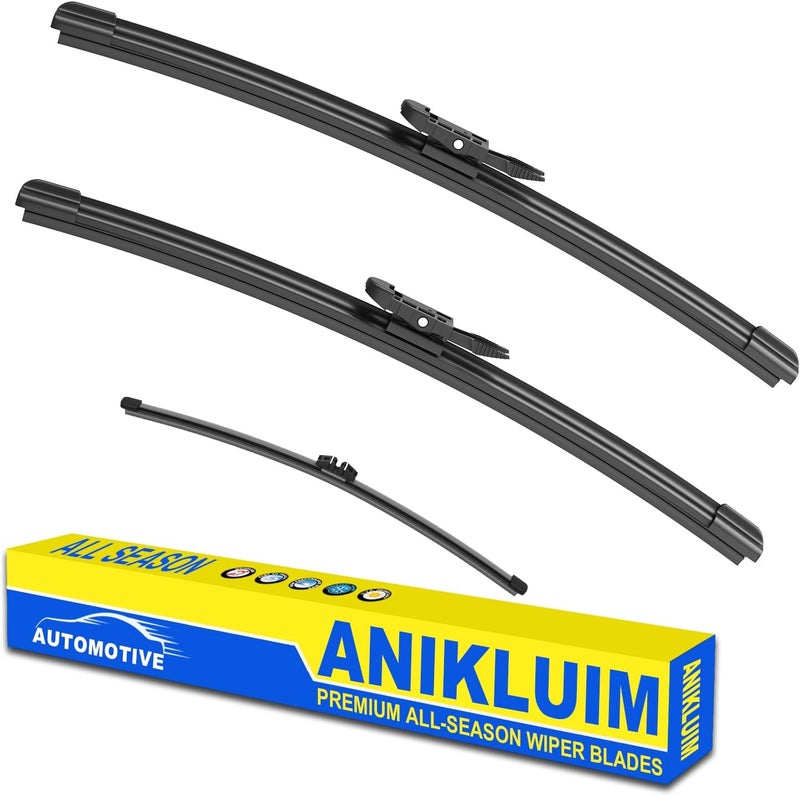 ANIKLUIM 26 بوصة + 22 بوصة شفرات ماسحات زجاج أمامي مع مجموعة شفرة ماسحة خلفية 11 بوصة بديلة ل��يارة إكسبلورر 2011-2023، ماسحات زجاج أمامي بجودة المصنع الأصلية (عبوة من 3 قطع) - Image 1