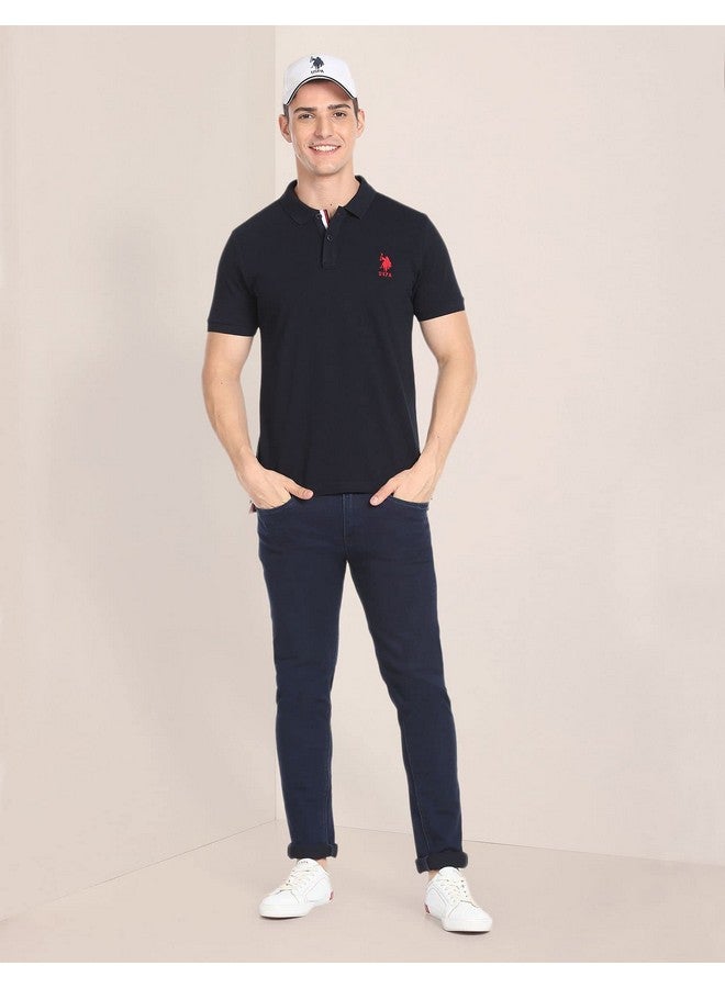 U.S. Polo Assn. U.S. POLO ASSN. Men's Solid Slim Fit T-Shirt (USOEN1POLO39_Navy - Image 4