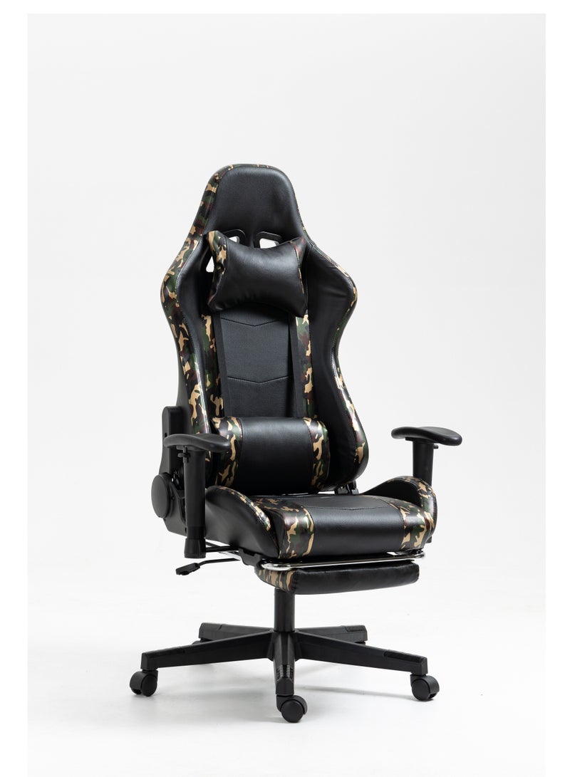 EMZJ PC Computer Gaming Chair  for Game Office Students Ergonomic Recliner Lumbar Back Headrest Pillow Support Pain Relief Armchair with FootRest - Image 2