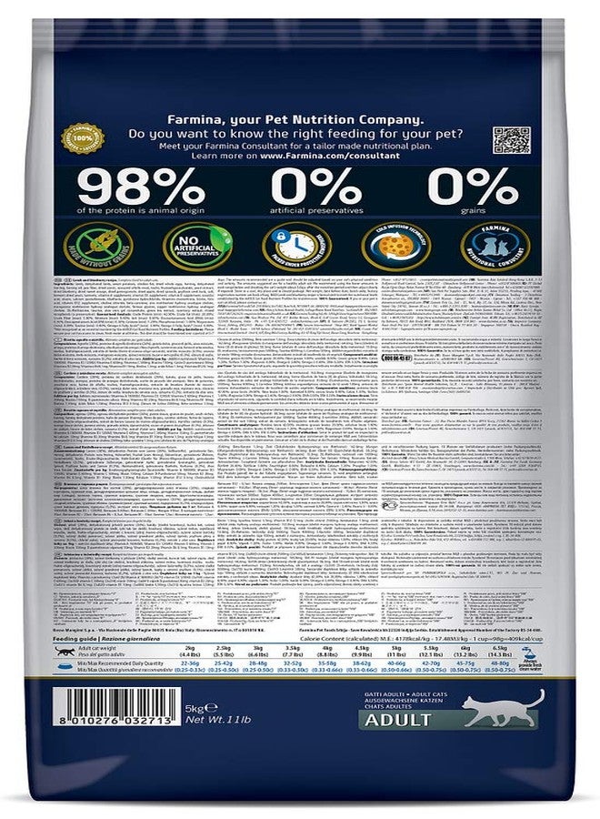 FARMINA N&D Prime Dry Cat Food, Adult, Grain-Free, 5-kg, Lamb and Blueberry - Image 2
