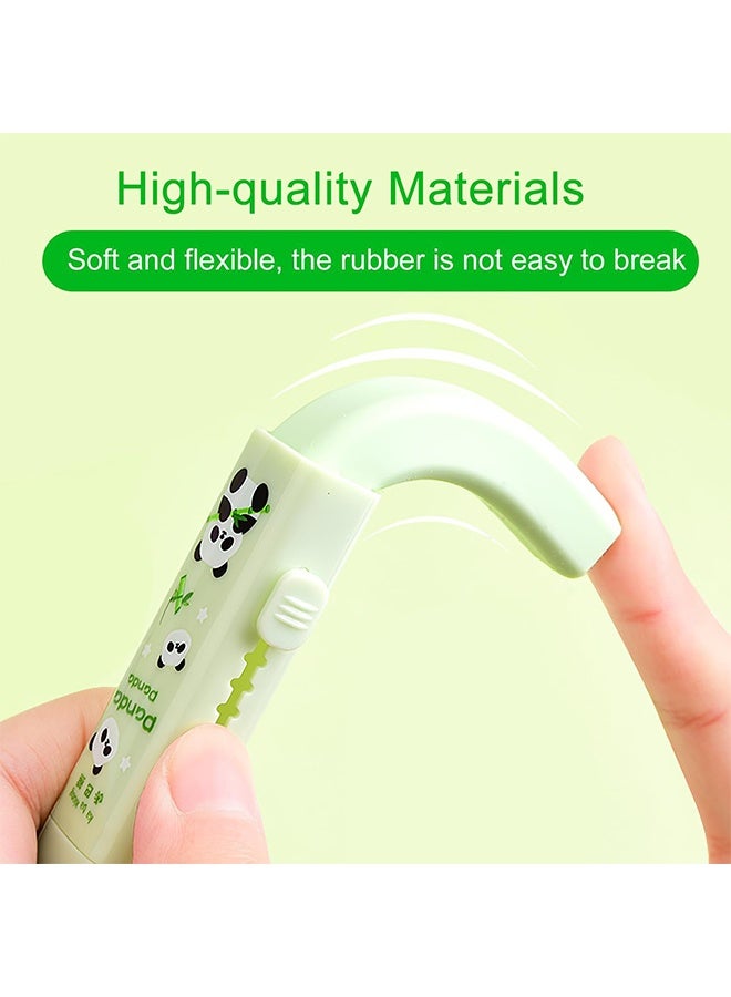 2 Set Cute Cartoon Push-Pull Eraser with 2 Replacement Core Retractable Kawaii Design for Kids' Writing & Drawing Smooth Clean Erasing with Minimal Residue Fun Stationery Gift for School, Art, and Creative Supplies(Blue and Green) - Image 5