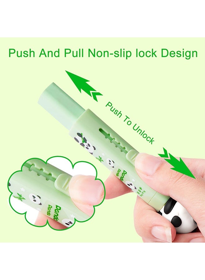 2 Set Cute Cartoon Push-Pull Eraser with 2 Replacement Core Retractable Kawaii Design for Kids' Writing & Drawing Smooth Clean Erasing with Minimal Residue Fun Stationery Gift for School, Art, and Creative Supplies(Blue and Green) - Image 4