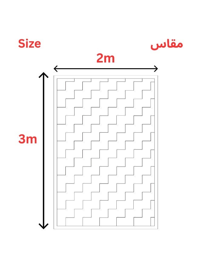 سمارت هوم سجاد ، بساط مخمل ممتاز مبطن وناعم الملمس بنقشات جميلة ثري دي مصنوع من مواد عالية الجودة ، فرشة جلوس نانو مقاس 2X3 متر - Image 2