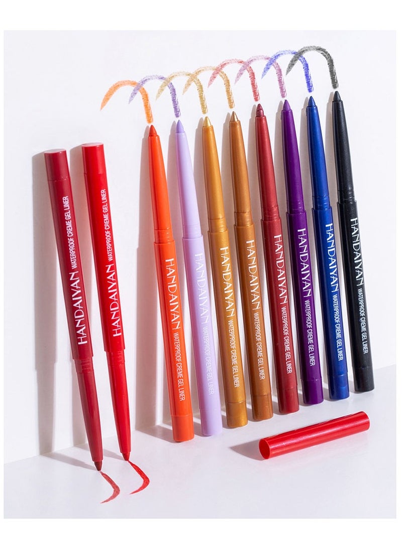Handaiyan Eyeliner Gel Set 6 Colors Professional Makeup Eye Liner Waterproof Matte Long Lasting,Smudge-Resistant Sharpenable Cream Eyeliners Pencil High Performance Glide-On Pen Vegan,High Pigment,Nude Finish B  - Image 5